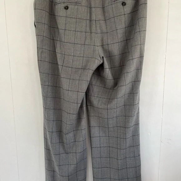 TALBOTS Windsor Gray Italian Plaid Trousers Pants 99% Wool 1% Spandex Size 14 - Picture 8 of 15